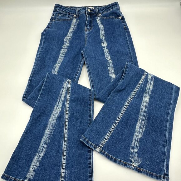 I.AM.GIA Savannah Mid-Rise Flare Jeans Blue High Rise Dolls Kill Stretch - Picture 1 of 11